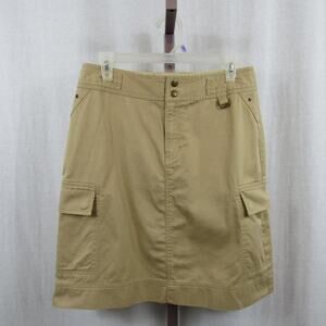 Liz Claiborne Size 6 Cargo Skirt Lace Up Back High Waisted Tan Khaki Casual Mom